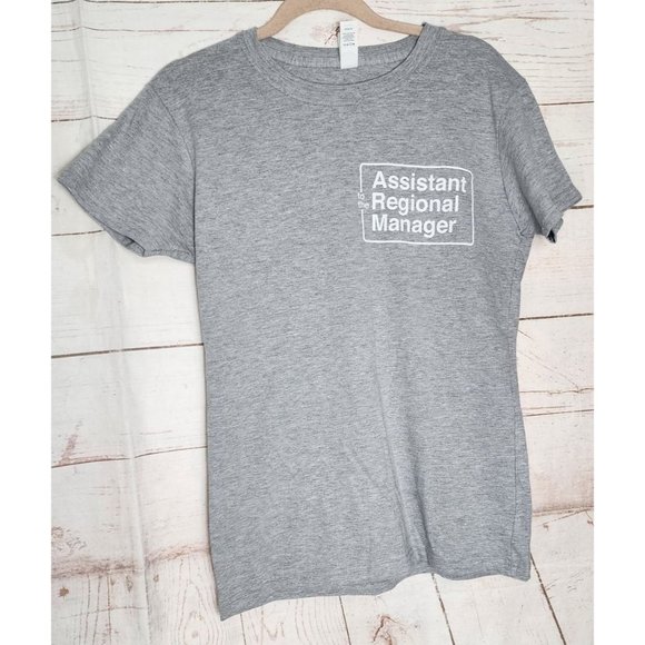 Tultex Assistant To The Regional Manager Woman Silver Crew Neck T Shirt Cotton - Picture 5 of 9